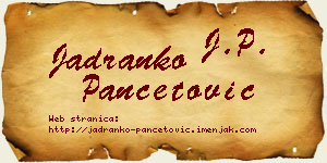 Jadranko Pančetović vizit kartica